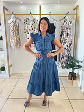 Load image into Gallery viewer, Worth everything denim midi dress