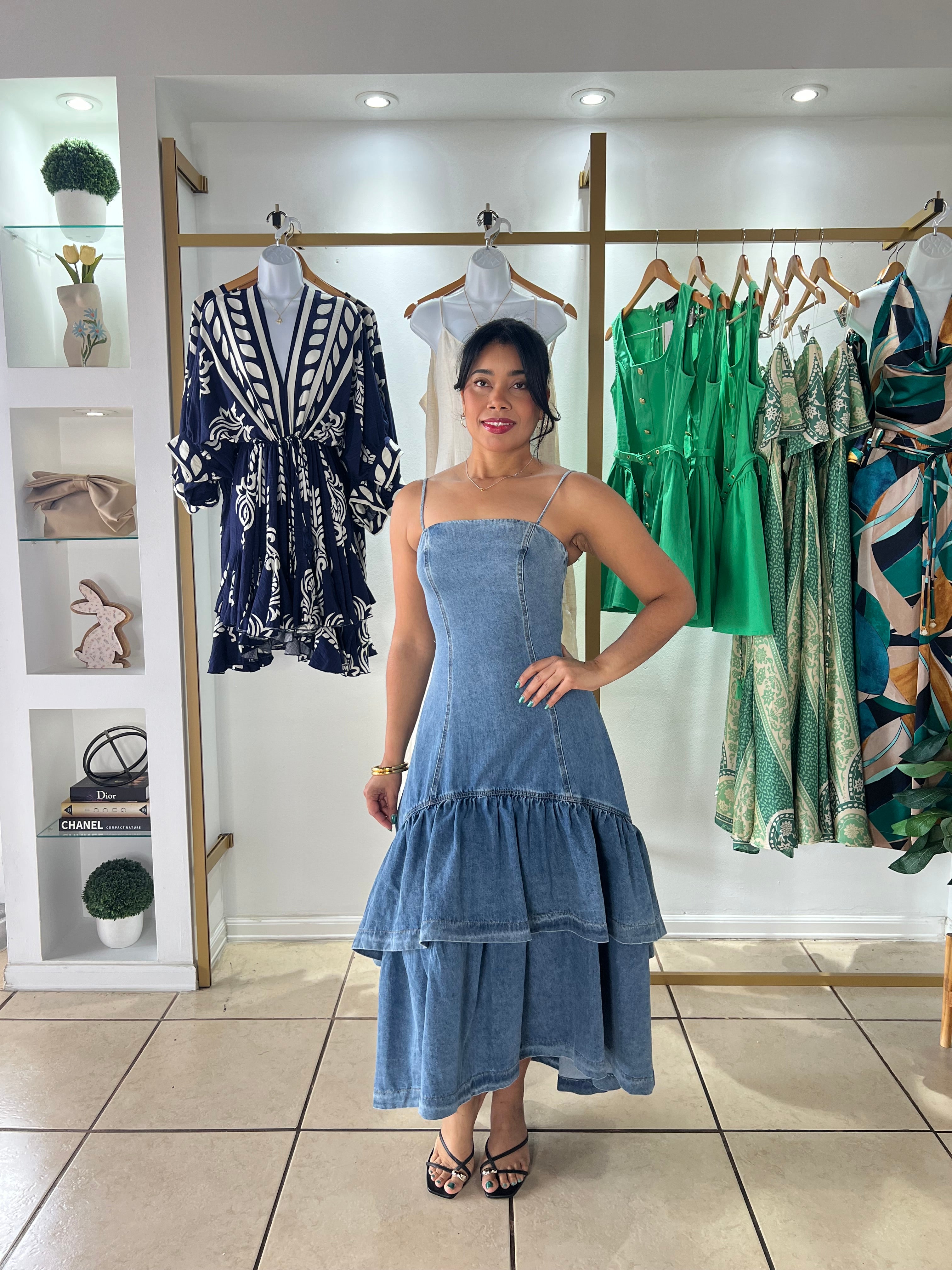 Anais Double Layer Hi-Lo Maxi Dress