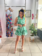 Load image into Gallery viewer, Green white romper
