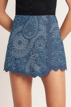 Load image into Gallery viewer, Julie Ric Rac Trim Denim Skort
