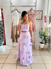 Load image into Gallery viewer, Lavender 3D flowers maxi skirt set
