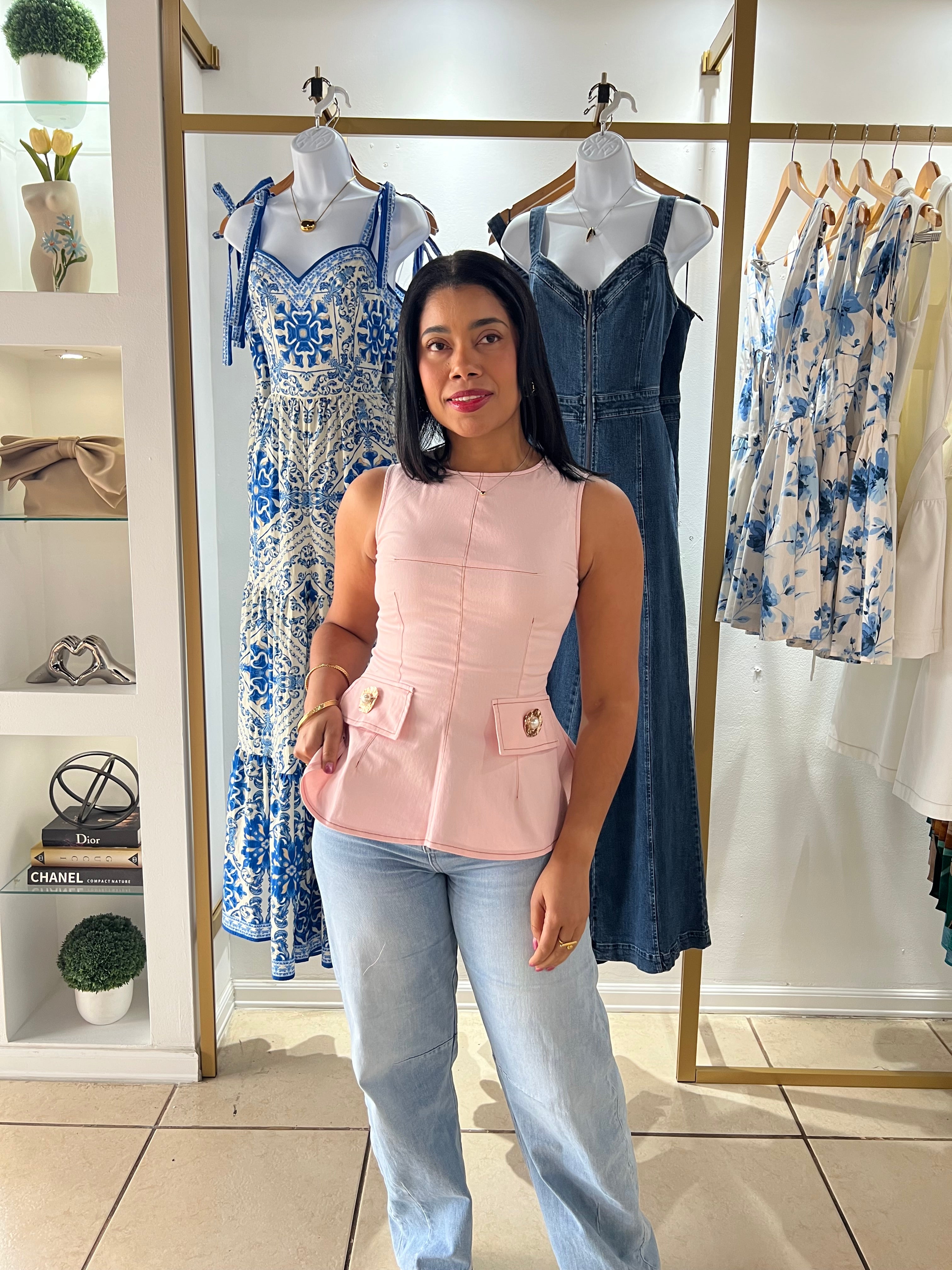 Isis Pink Peplum Top