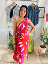 Load image into Gallery viewer, Fuchsia Cosmo midi dress
