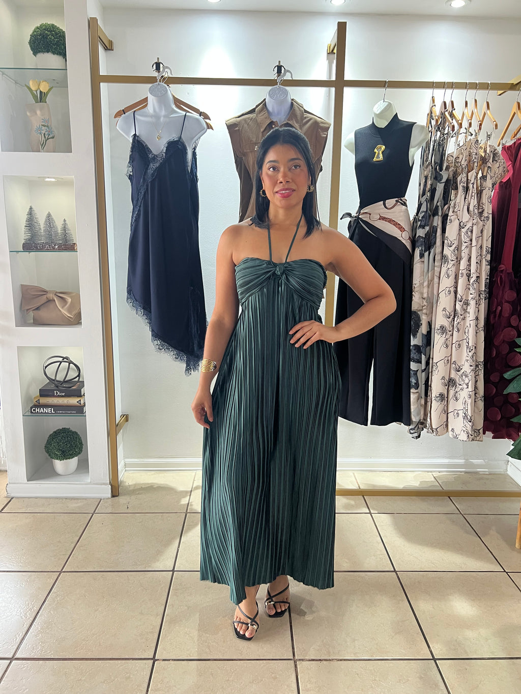 Deep Emerald Midi Dress
