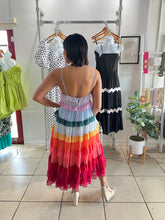 Load image into Gallery viewer, Rainbow multi layers midi dress
