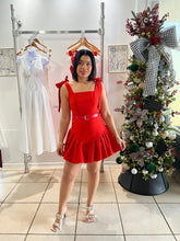 Load image into Gallery viewer, Red bubble hem mini dress
