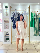 Load image into Gallery viewer, Zoe Oatmeal Tie Front Mini Dress
