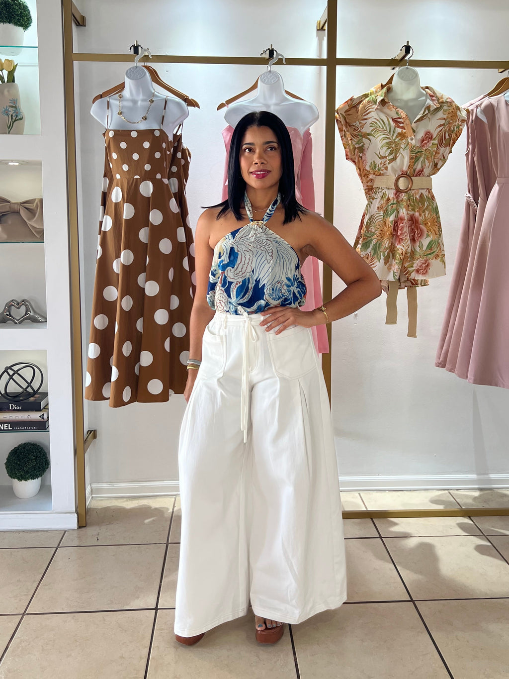 Off White Wide Leg Pant