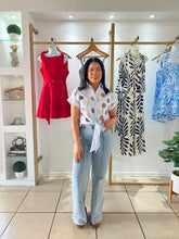 Load image into Gallery viewer, Blue Polka Dots Button Shirt
