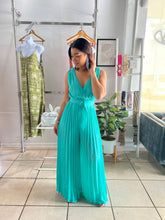 Load image into Gallery viewer, Mint pleated jumpsuit
