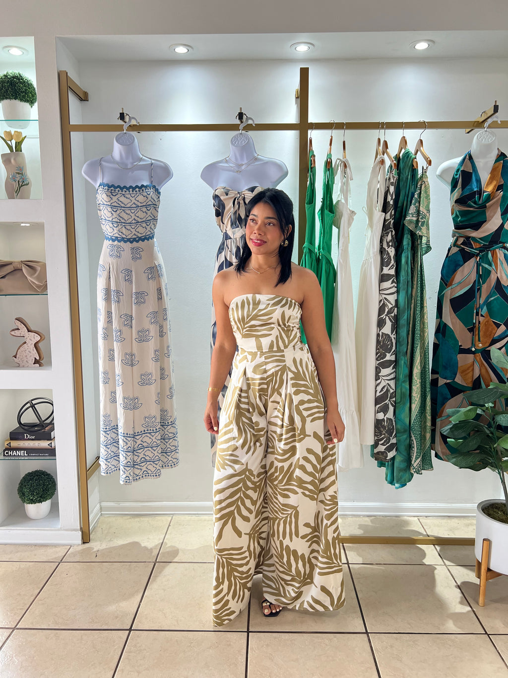 Aria Ivory/Golden Olive Jumpsuit