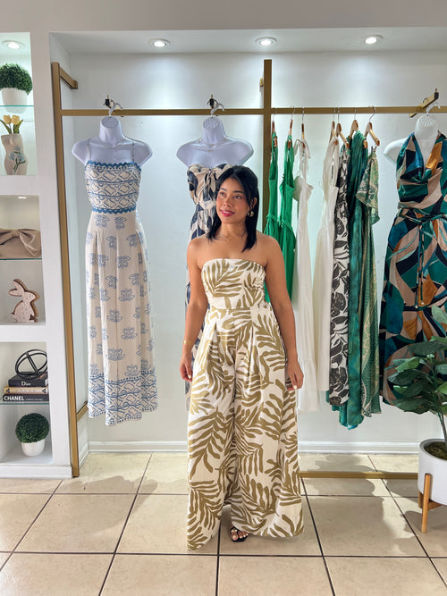 Aria Ivory/Golden Olive Jumpsuit