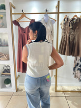 Load image into Gallery viewer, Cream Blue Fish Print Sweater Top
