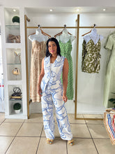 Load image into Gallery viewer, Blue Abstract Print Vest &amp; Pant Set
