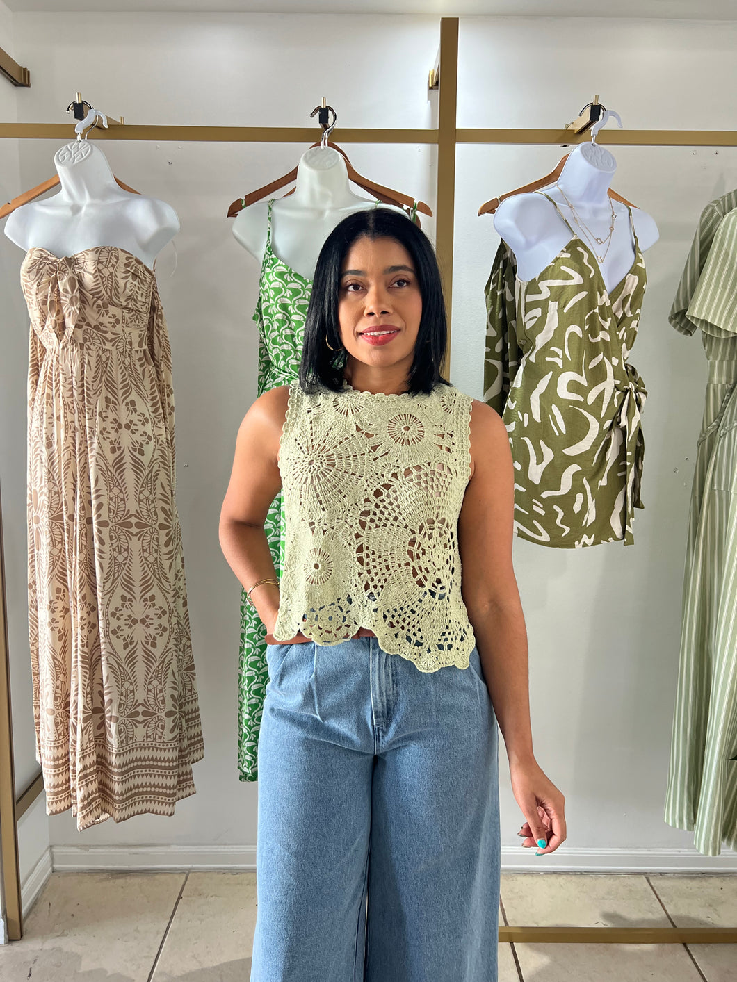 Sage Crochet Top