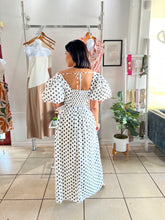 Load image into Gallery viewer, White polka dots maxi skirt set
