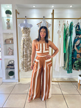 Load image into Gallery viewer, Brown Ivory Print Pant Set

