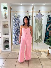 Load image into Gallery viewer, Pink Peplum Top and Wide Leg Pant Set
