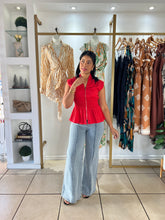 Load image into Gallery viewer, Red Frontal Zipper Top
