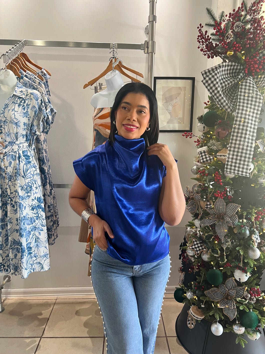 Cobalt blue blouse