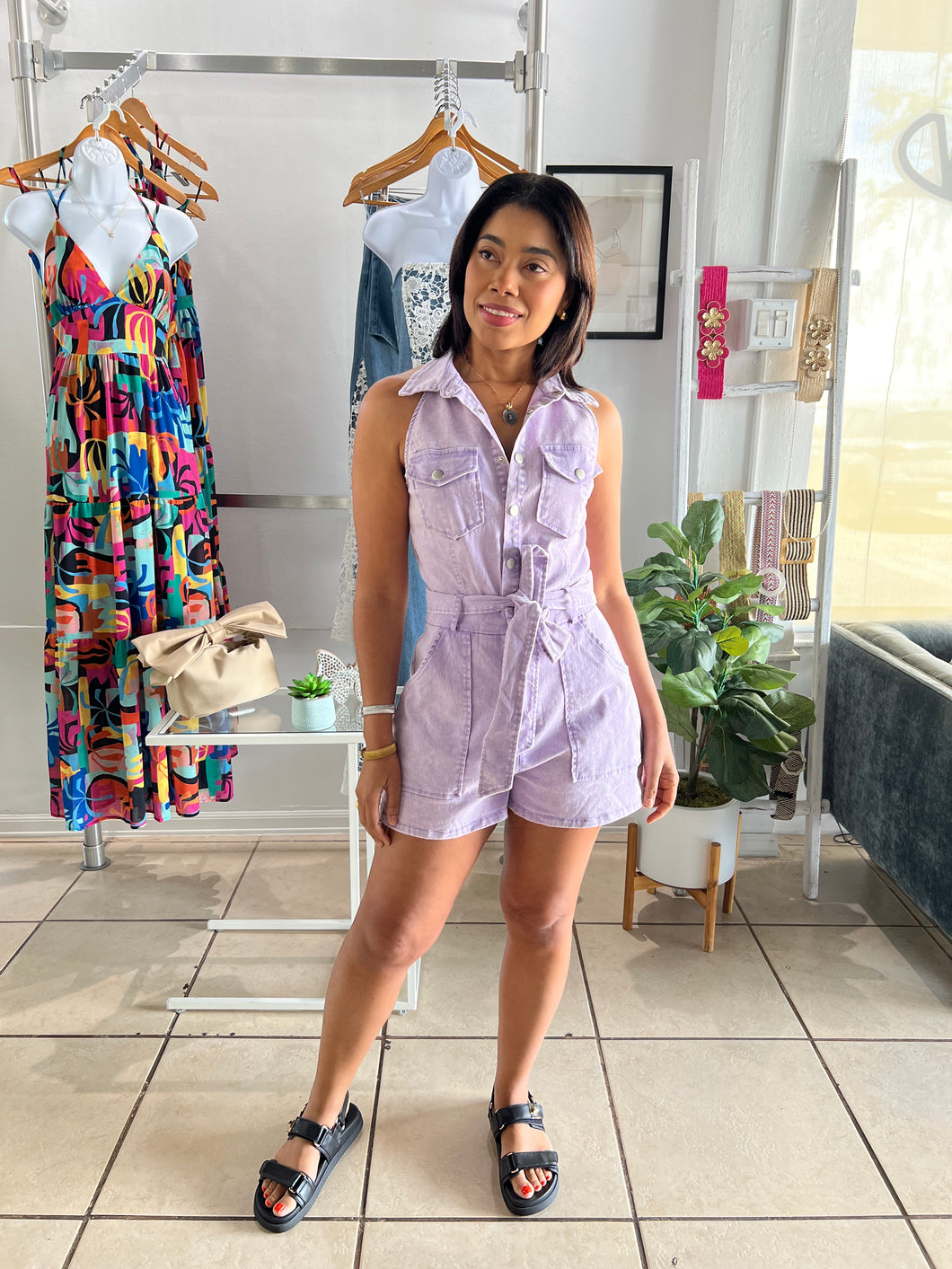 Lavender acid romper