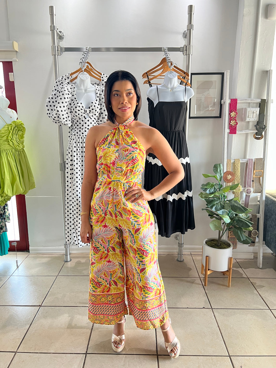 Tropical pink lemonade jumpsuit