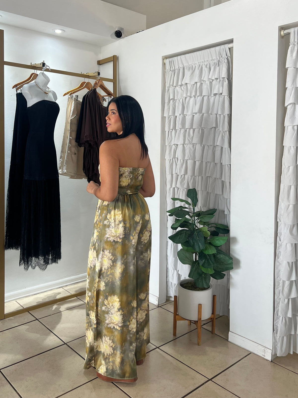 Mustard Multi Tube Tie Jumpsuit
