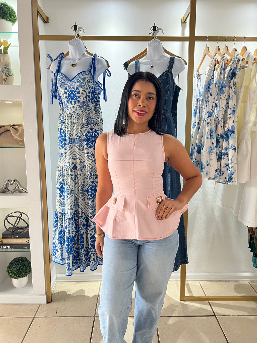 Isis Pink Peplum Top