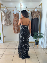 Load image into Gallery viewer, Black white dots maxi dress
