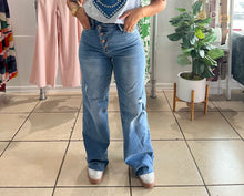 Load image into Gallery viewer, Criss Cross Wide Leg Denim
