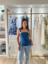 Load image into Gallery viewer, Sweet Denim Peplum Top
