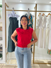 Load image into Gallery viewer, Noa Red Bow Detail Top
