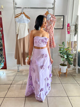 Load image into Gallery viewer, Lavender 3D flowers maxi skirt set
