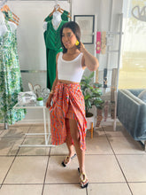 Load image into Gallery viewer, Orange Mirage midi skirt
