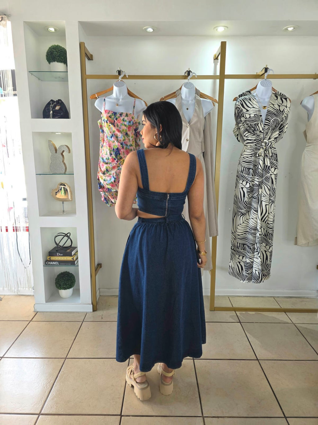 My Vibe Denim Skirt Set