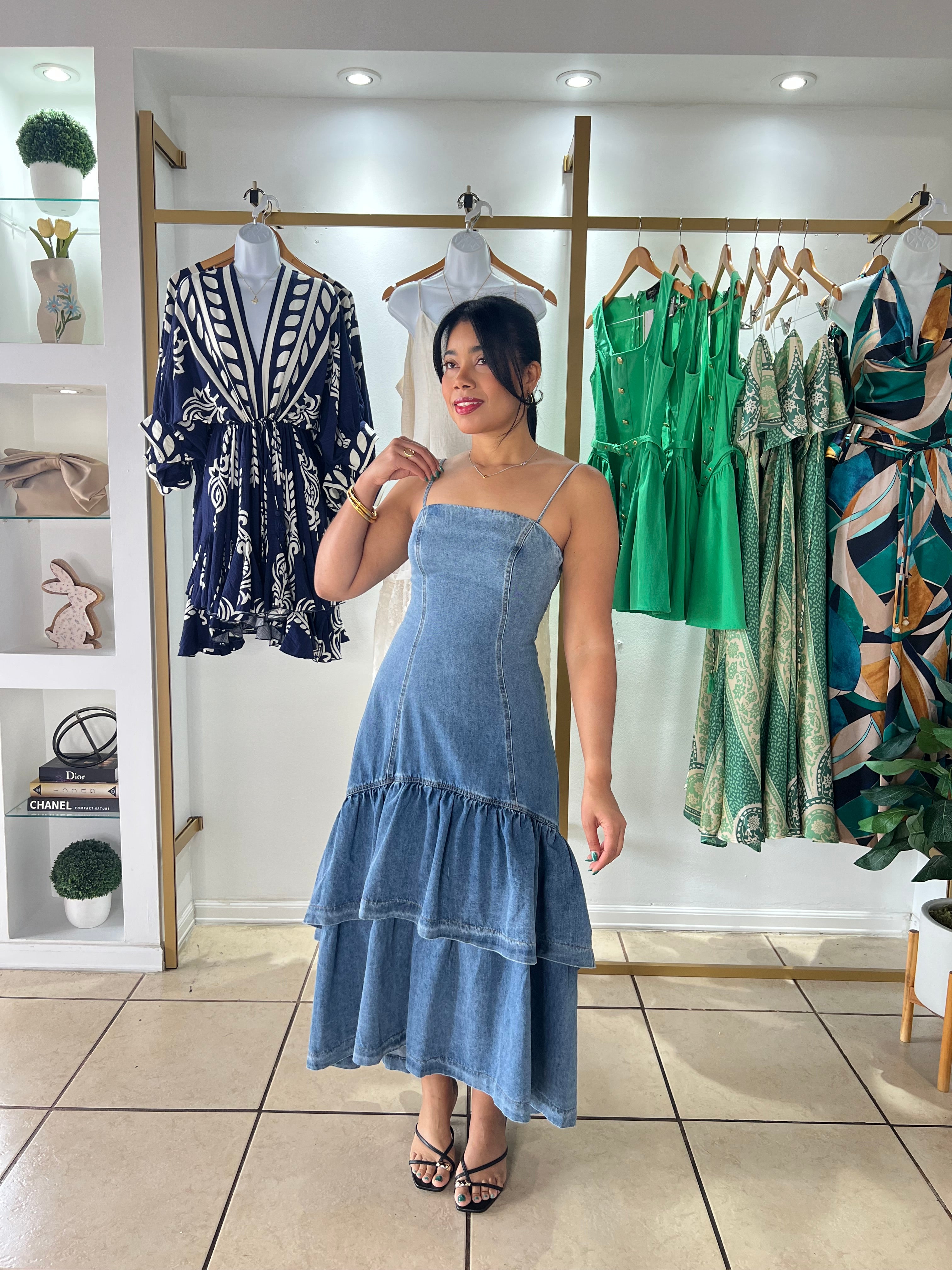 Anais Double Layer Hi-Lo Maxi Dress