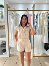 Load image into Gallery viewer, Cleo Taupe Utility Romper
