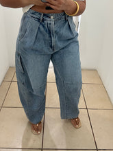 Load image into Gallery viewer, Blue Barrel Baggy Denim Pant
