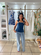 Load image into Gallery viewer, Sweet Denim Peplum Top

