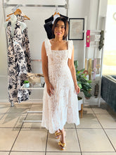 Load image into Gallery viewer, White lace crochet midi maxi dress
