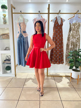 Load image into Gallery viewer, Red Self Belt Mini Dress
