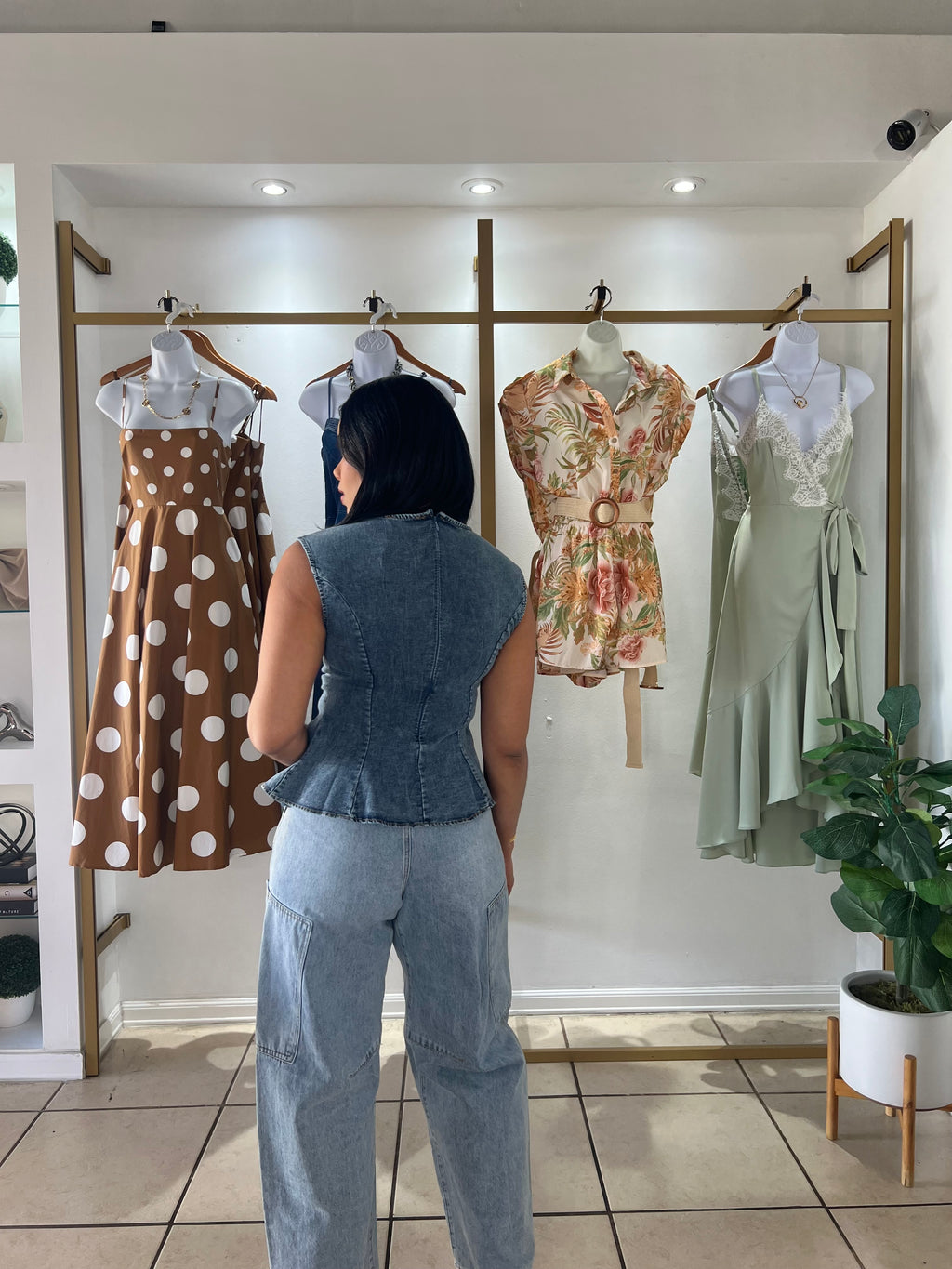Denim Napoleon Style Peplum Top