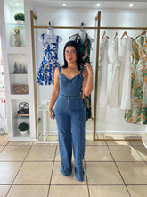Load image into Gallery viewer, Front Zipper Denim Jumpsuit
