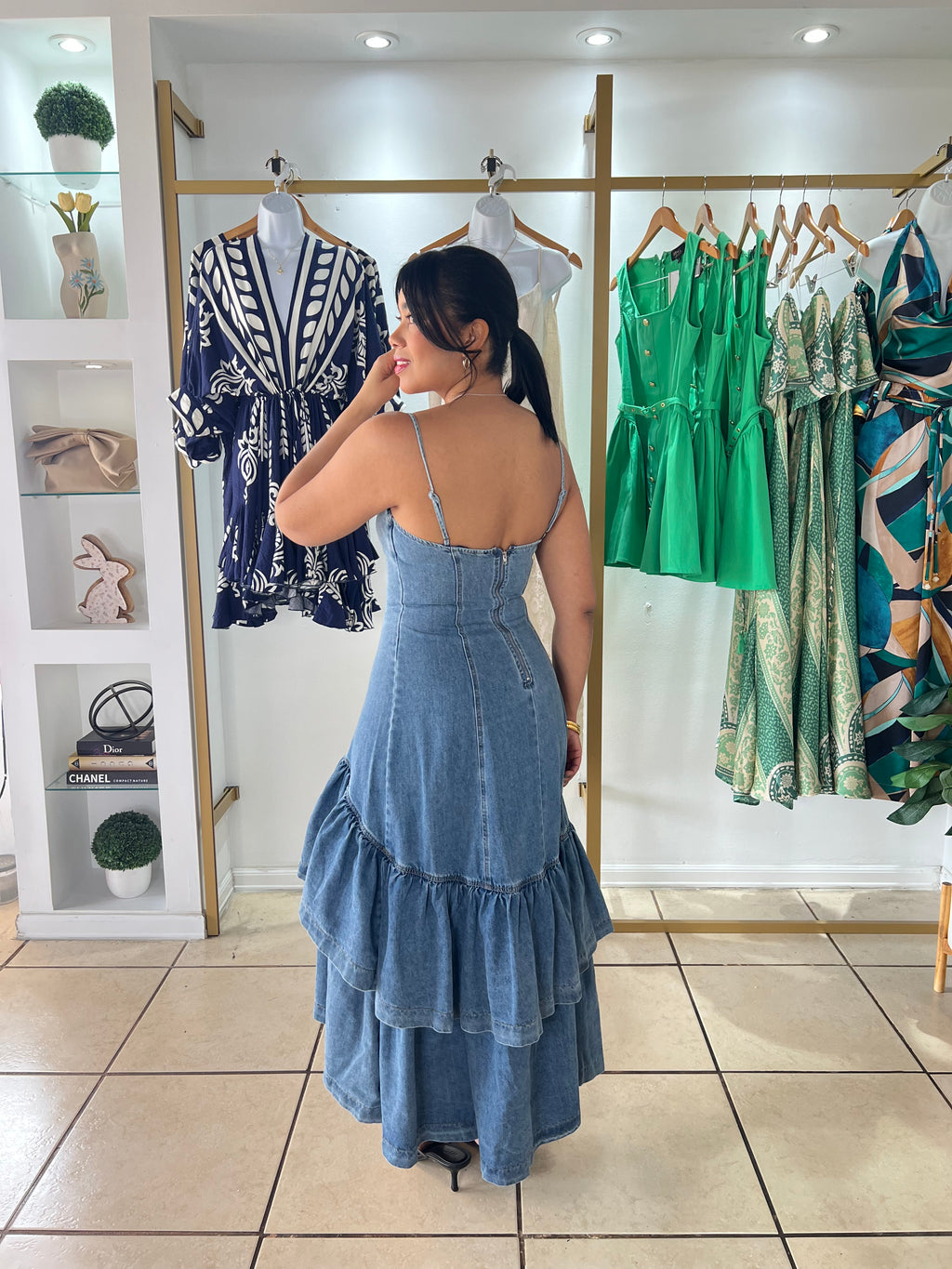 Anais Double Layer Hi-Lo Maxi Dress