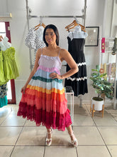 Load image into Gallery viewer, Rainbow multi layers midi dress
