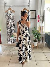 Load image into Gallery viewer, Ivory black floral ties maxi dress
