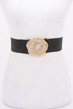 Load image into Gallery viewer, Raffia Metal Buckle Elastic Belt
