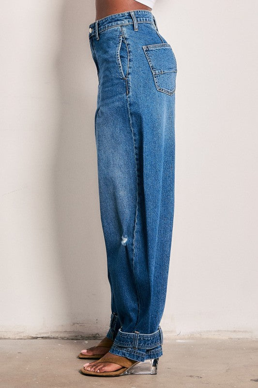 Medium Stone Baggy Jeans