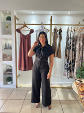 Load image into Gallery viewer, Black Lace Pocket Jumpsuit
