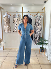 Load image into Gallery viewer, Catch you eyes denim jumpsuit
